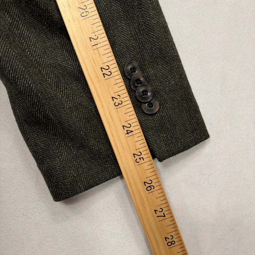 Jos. A. Bank Sport Coat Tailored Fit 100% Wool Herringbone Brown Mens 46 Regular